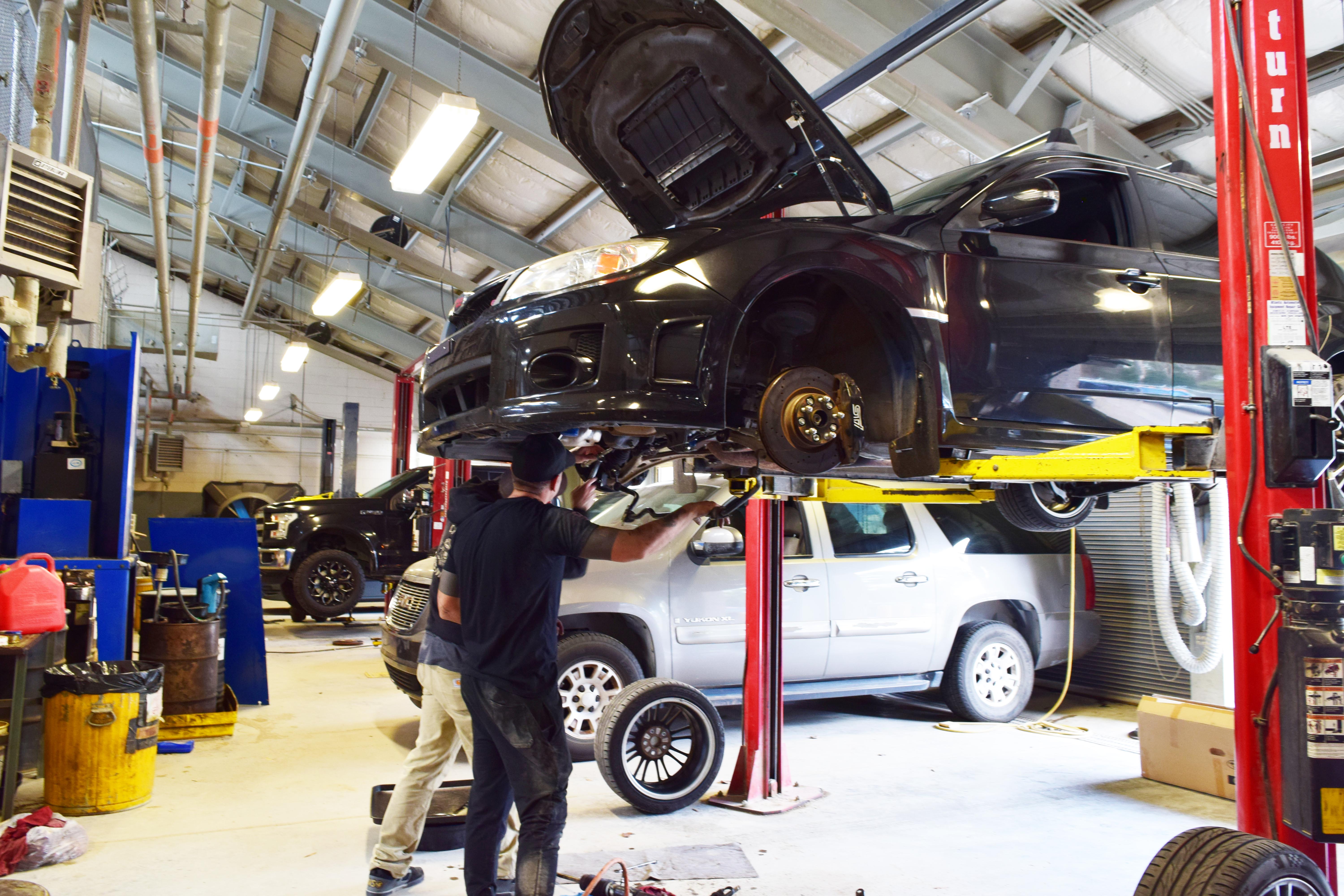 Busy auto shop bay